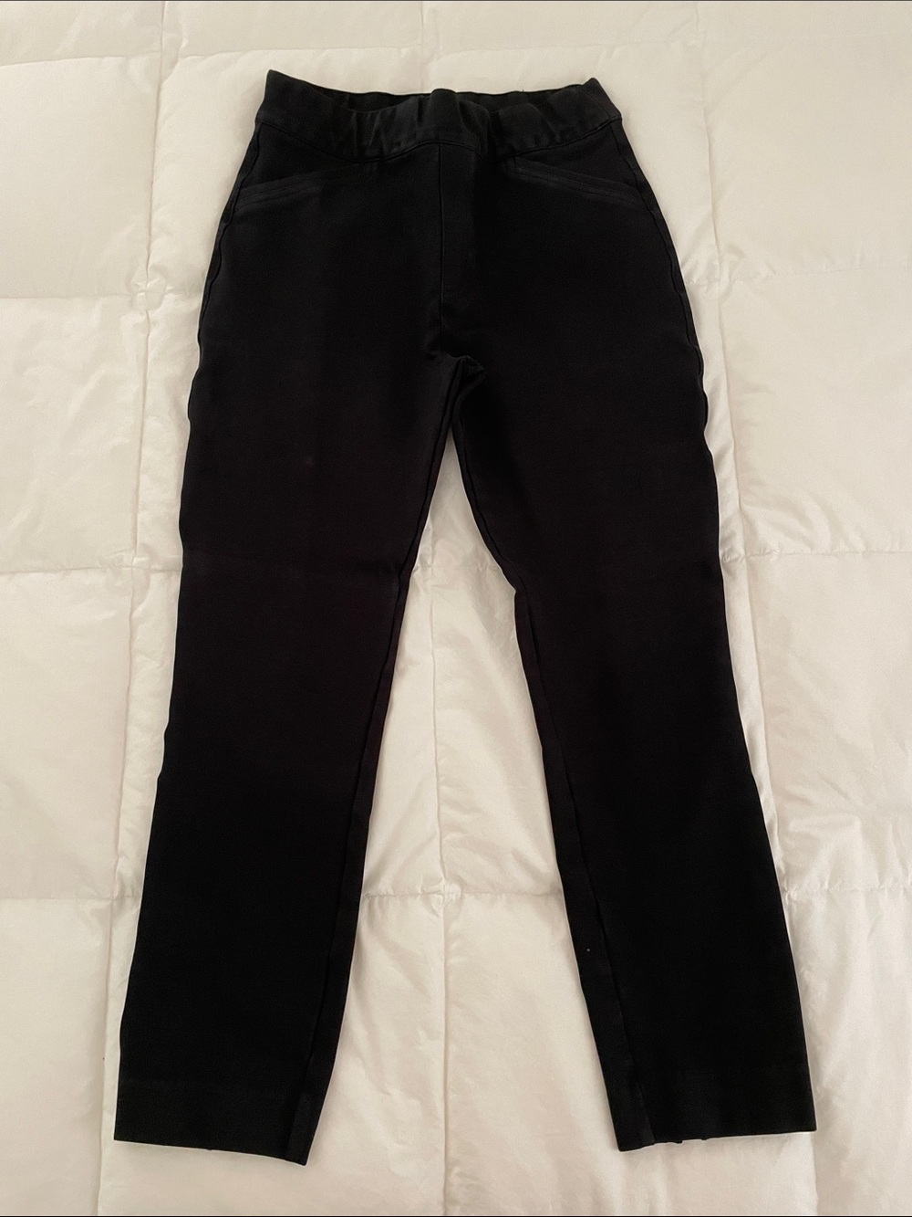 SPANX Women’s Black Slim Stretch Trousers with Back Seam & Faux Pockets